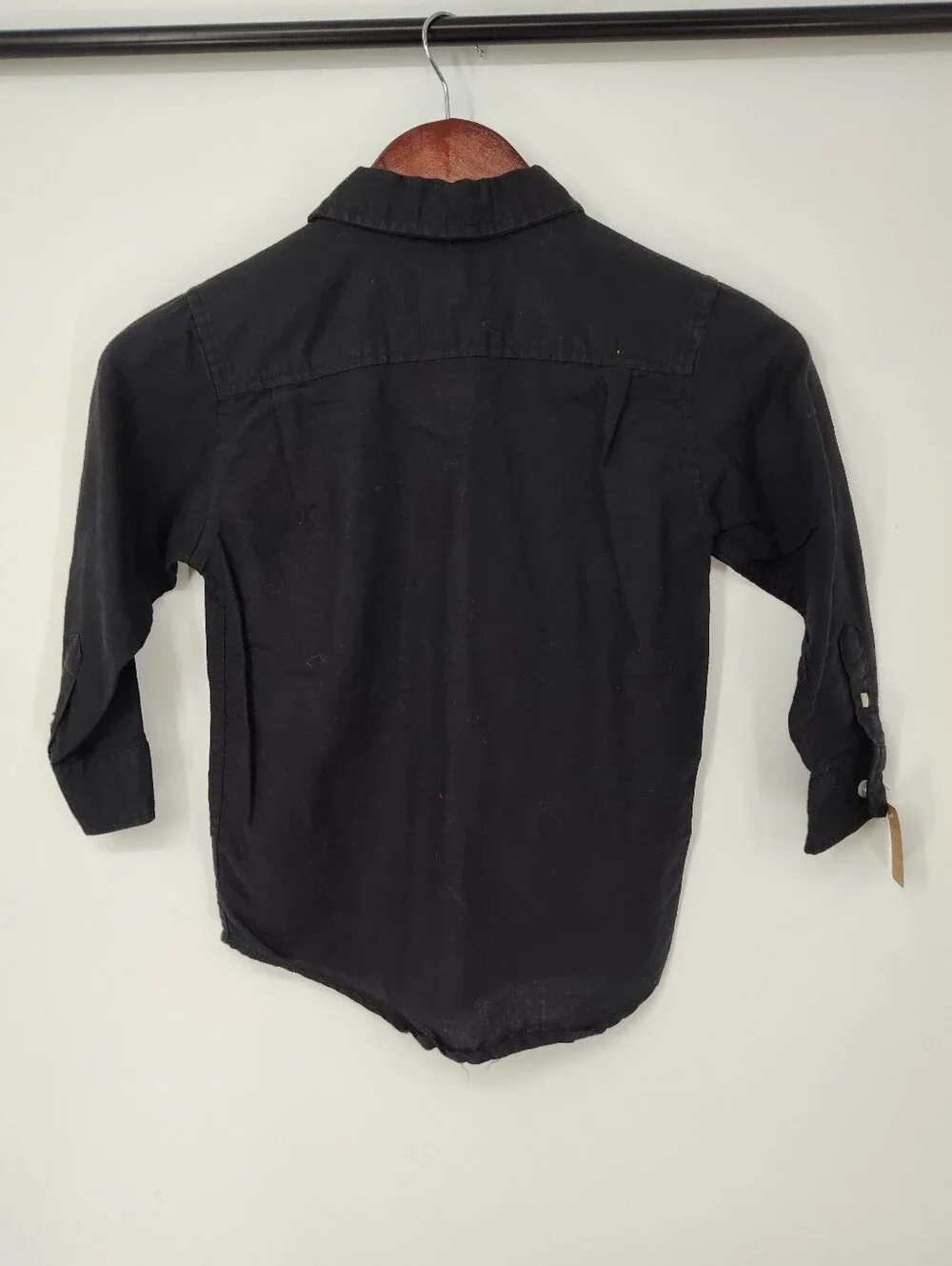 The Children's Place Black Long-Sleeve Button Down Shirt Boys Size X Small, 4